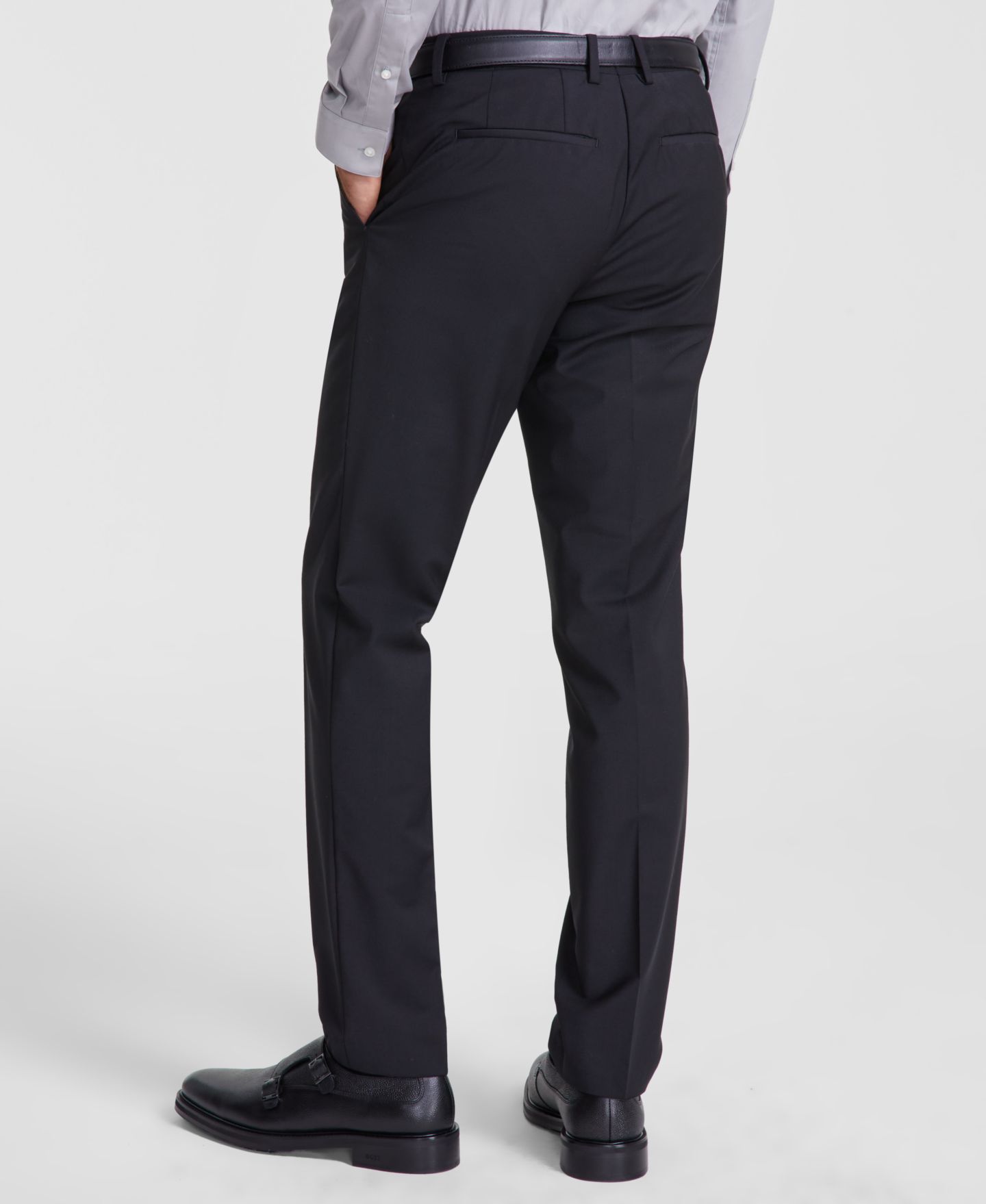 Мужские брюки Hugo Boss Slim-Fit Superflex Stretch Solid Suit, цвет: Чёрный — фото 3