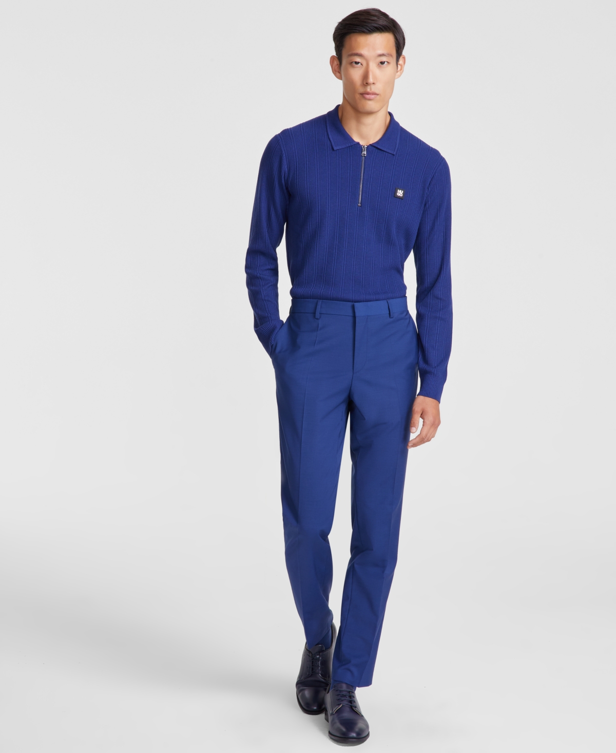 Hugo Boss Hugo By  Men's Slim-fit Superflex Stretch Solid Suit Pants In Open Blue