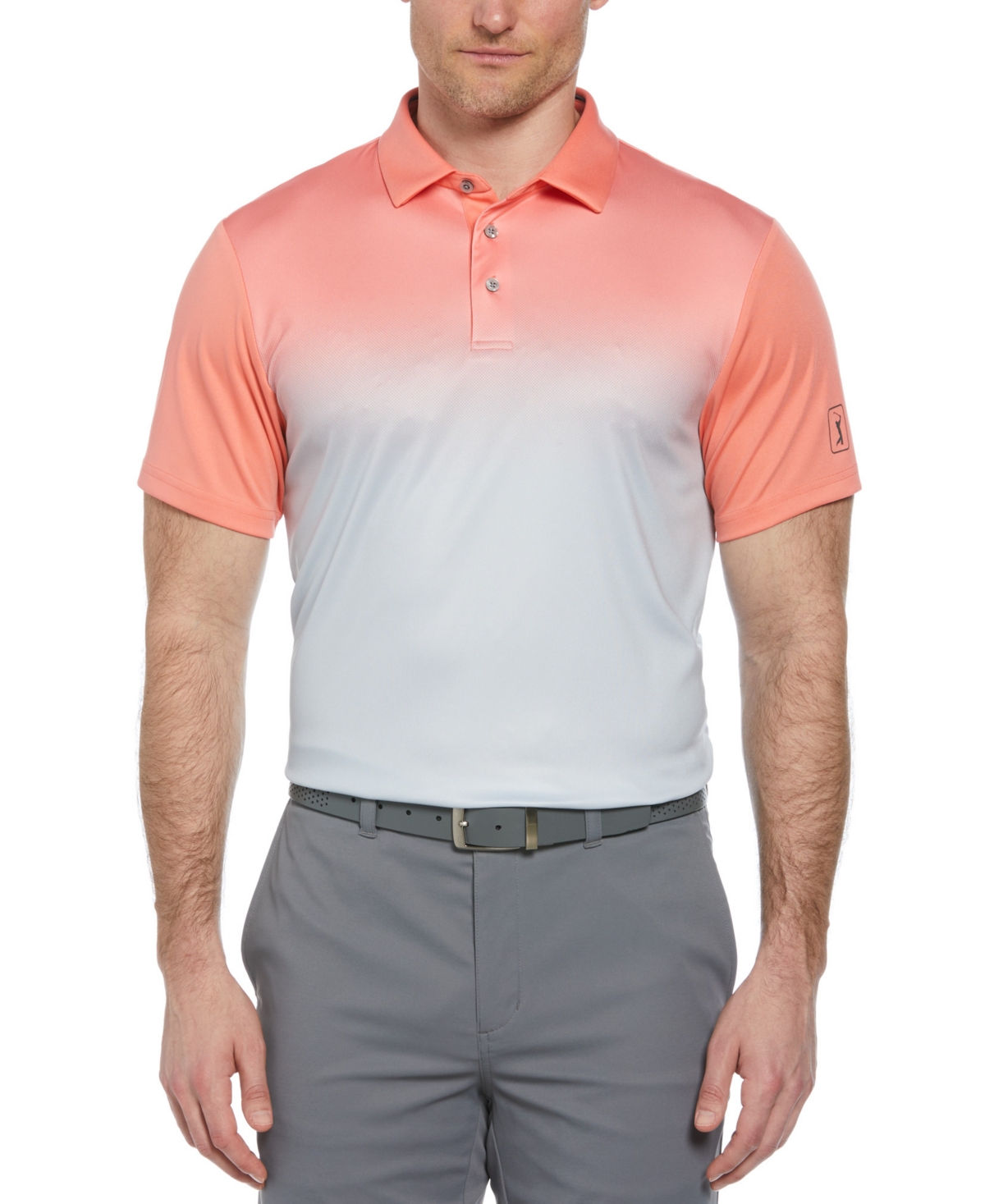 Men's Ombre Short Sleeve Performance Polo Shirt - Shell Pink