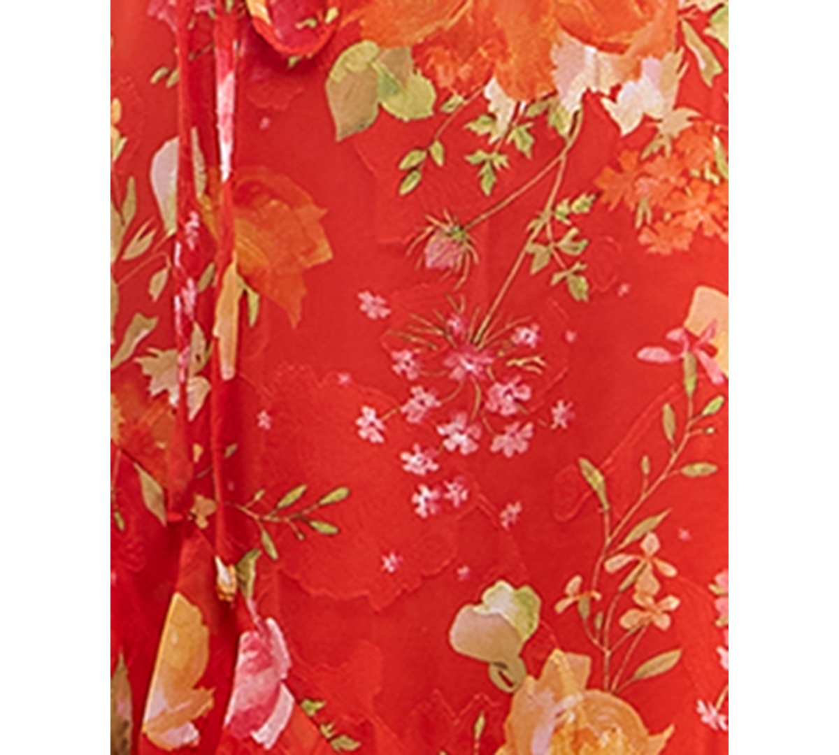 Shop Bcx Juniors' Double Ruffle Texture Chiffon Print High Low Dress In Pat S