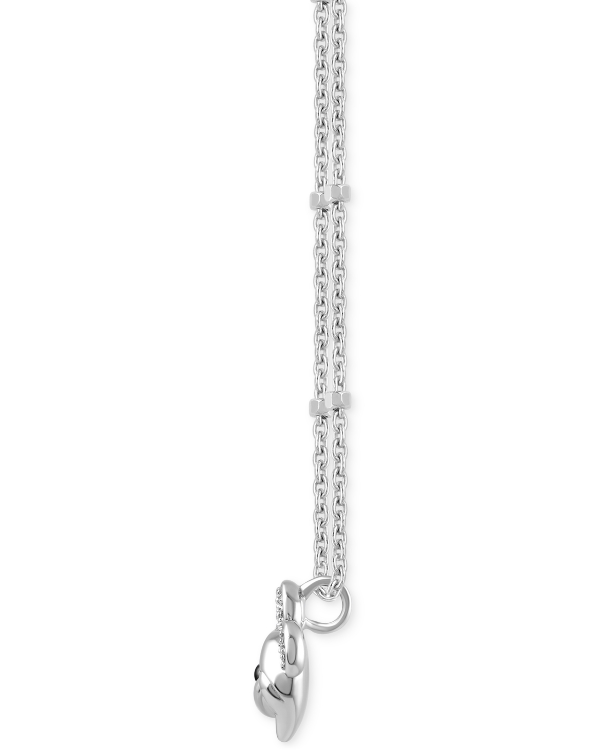 Wonder Fine Jewelry Disney  Diamond Mickey Mouse 18" Pendant Necklace (1/20 Ct. T.w.) In Sterling Sil In Sterling Silver