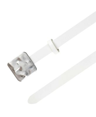 Women's Skinny Hammered Plaque Buckle Belt