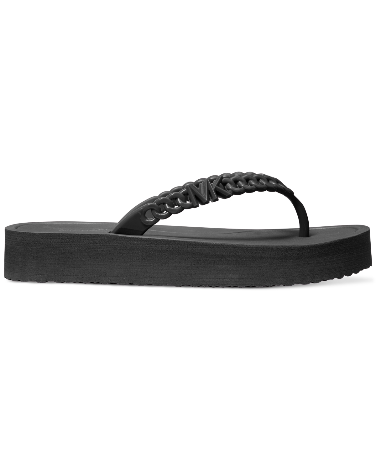Shop Michael Kors Michael  Zaza Slip-on Platform Flip Flop Sandals In Black
