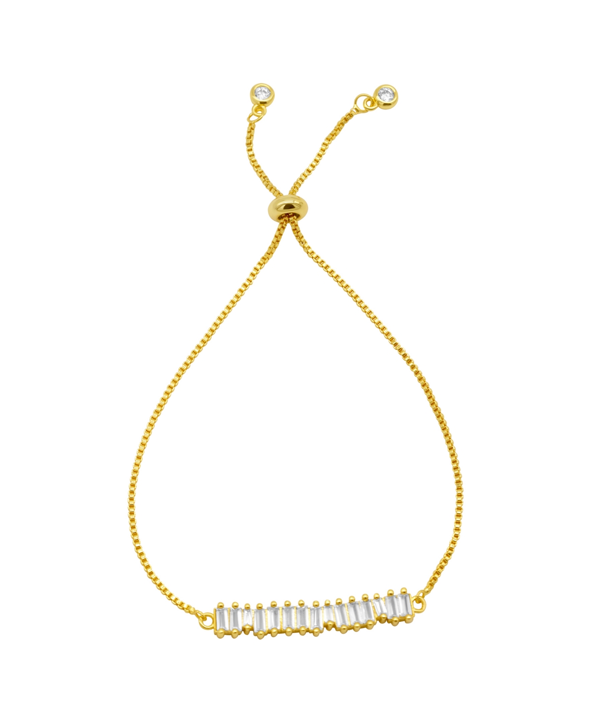 Shop Adornia 14k Gold-plated Bolo Bracelet With Baguette Crystal Bar