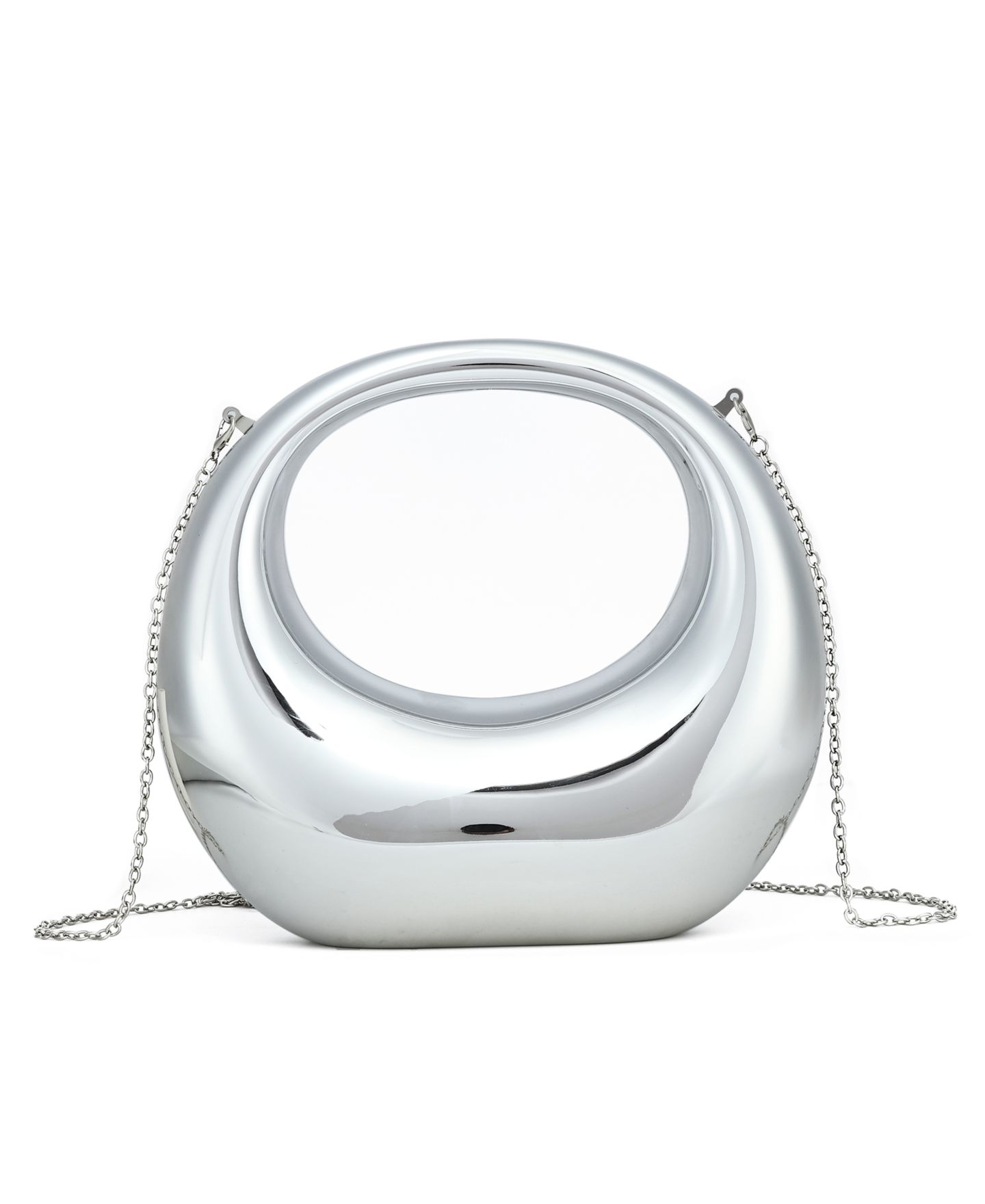 Женский клатч LIKE DREAMS Amour Crescent Metallic Clutch, цвет: Серебряный — фото 1