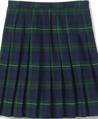 Little Girls School Uniform Plaid Pleated Skirt Below the Knee