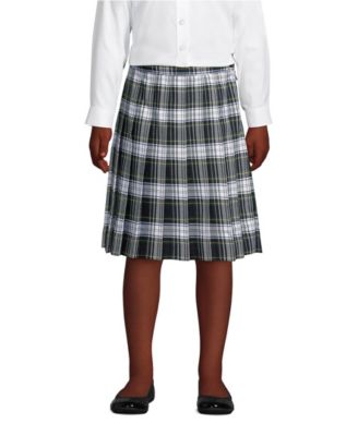 Big Girls Plaid Pleated Skirt Below the Knee