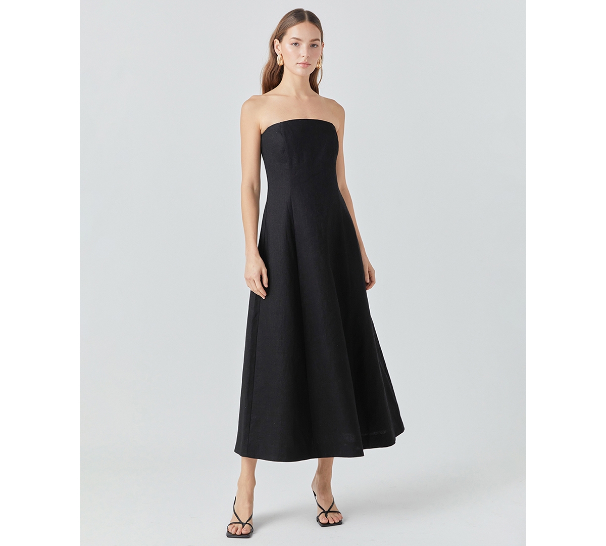 Women's Strapless Evening Dress - Black