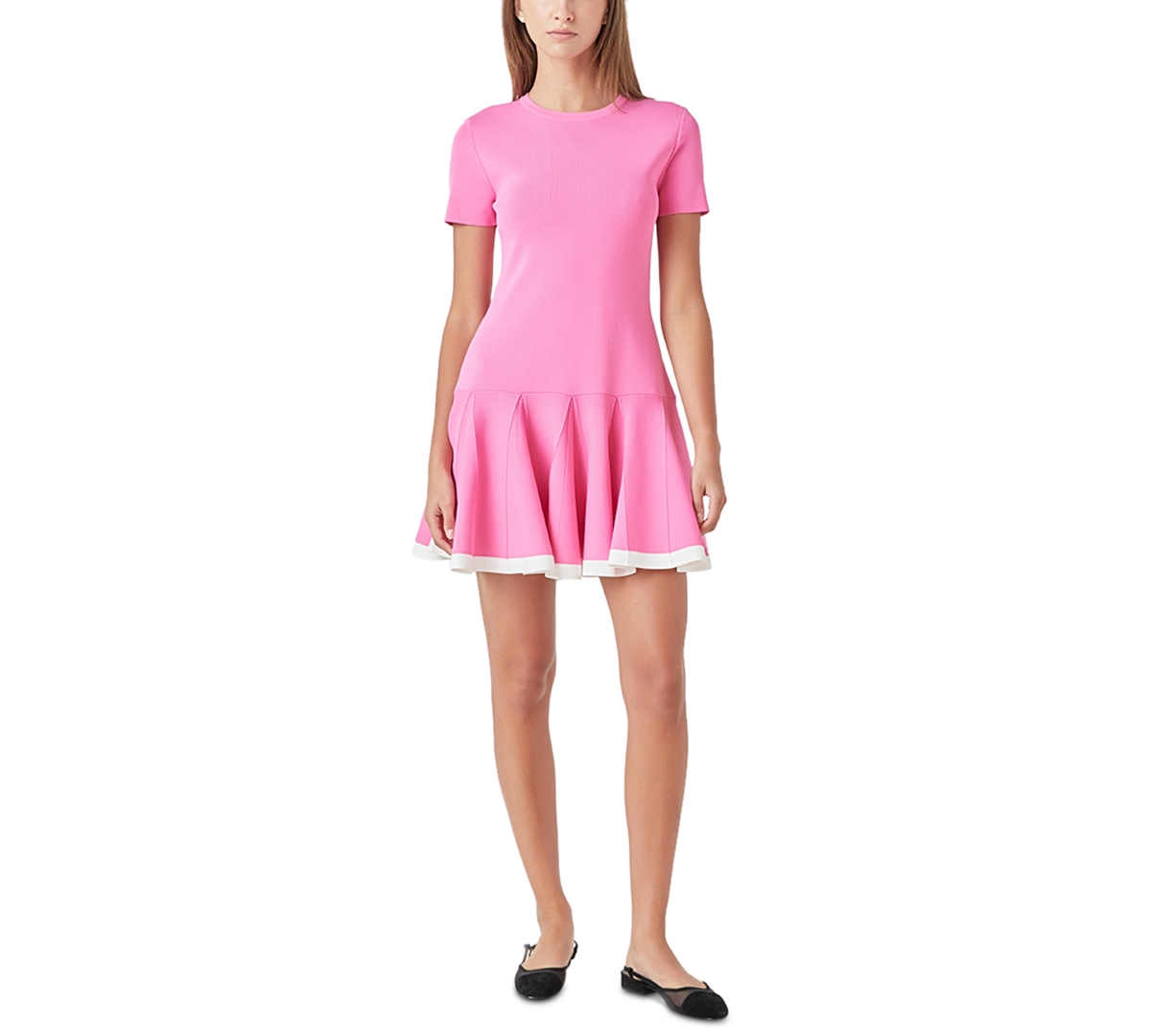 Women's Pleated-Skirt Drop-Waist Dress - Pink