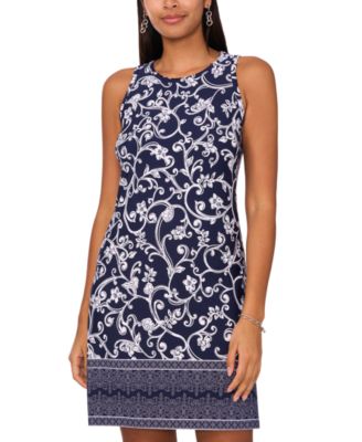 Print Keyhole Shift Dress