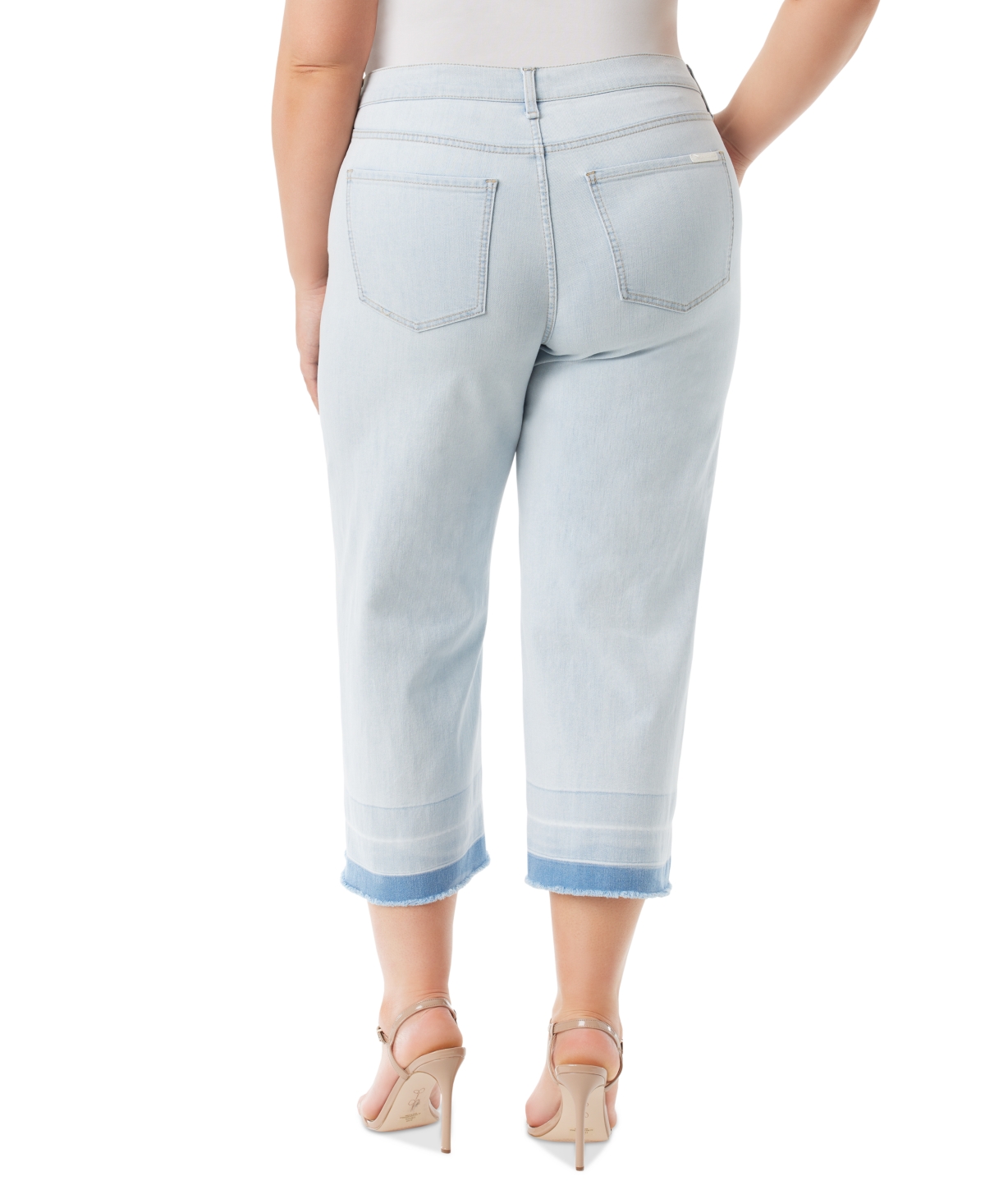 Shop Jessica Simpson Trendy Plus Size Melody Cropped Wide-leg Jeans In Rejoice