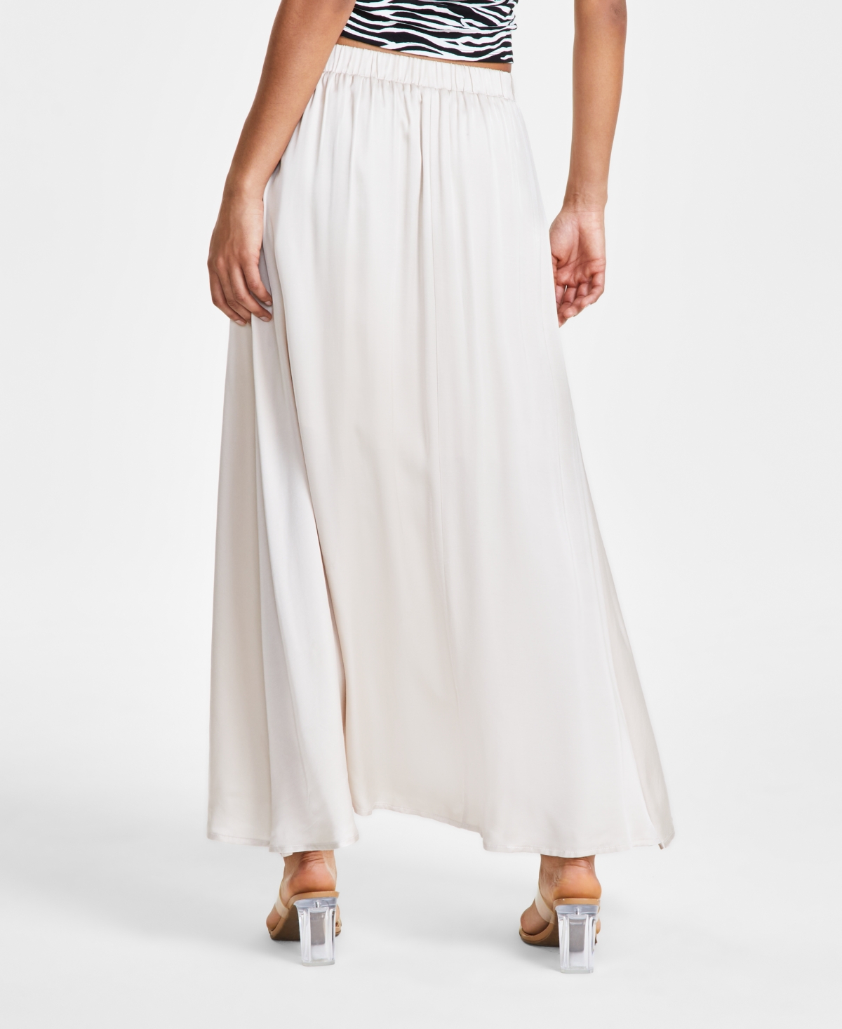 Shop Bar Iii Women's Belted Pull-on Maxi Skirt, Created For Macy's In Birch Tree