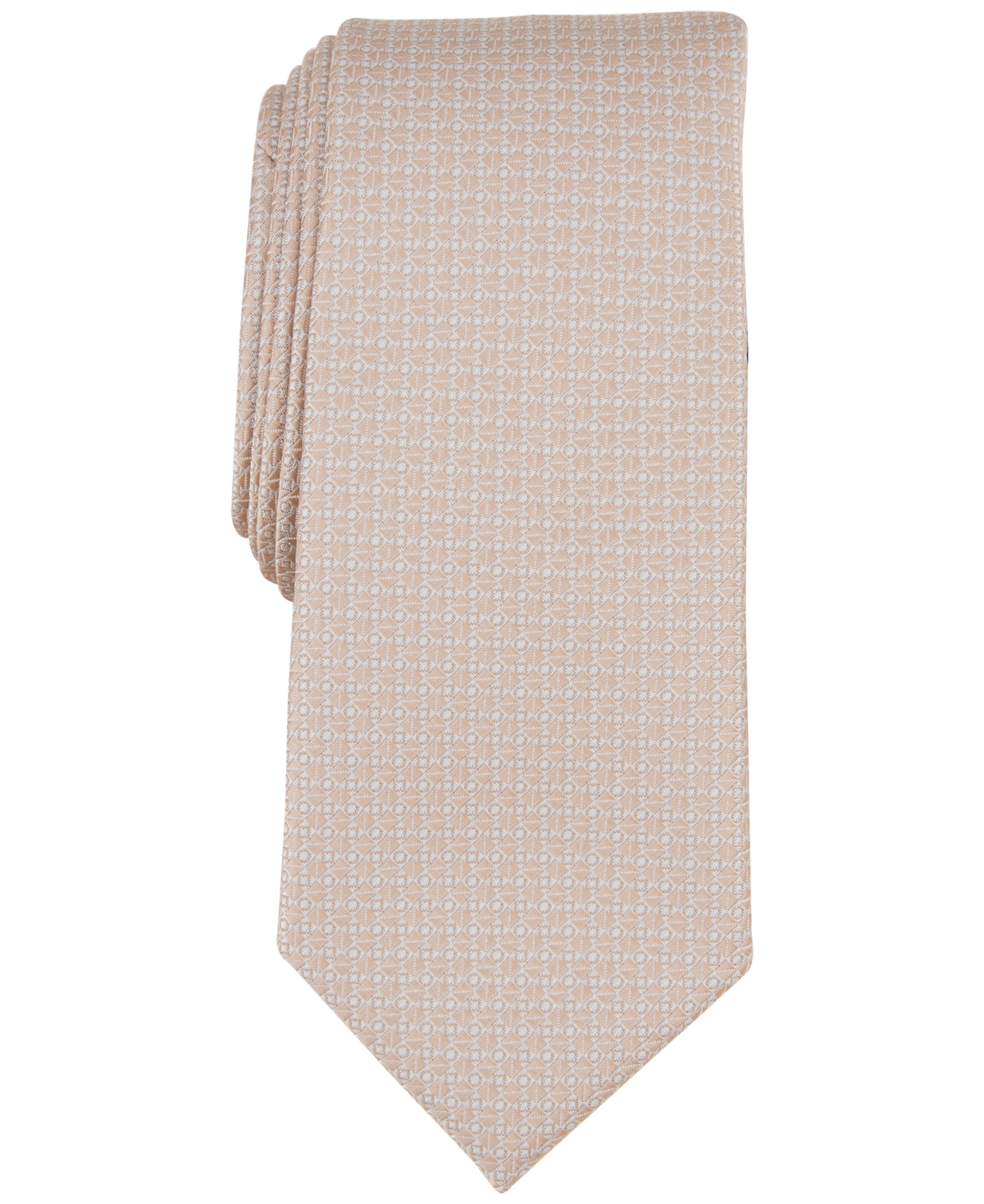 Shop Alfani Men's Dawson Mini-geo Tie, Created For Macy's In Taupe