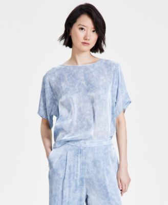 Michael Kors - Women's Petal-Print Dolman-Sleeve Top