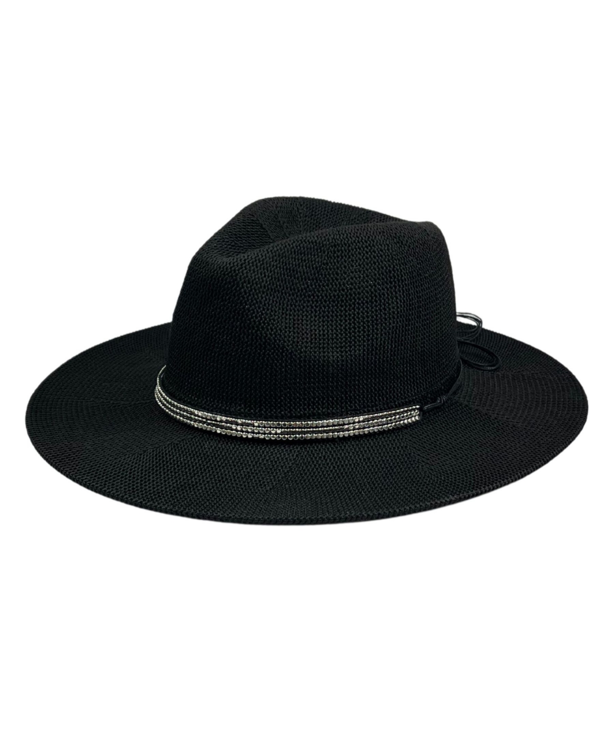 Marcus Adler Women's Packable Panama Hat With Beaded Trim In Black
