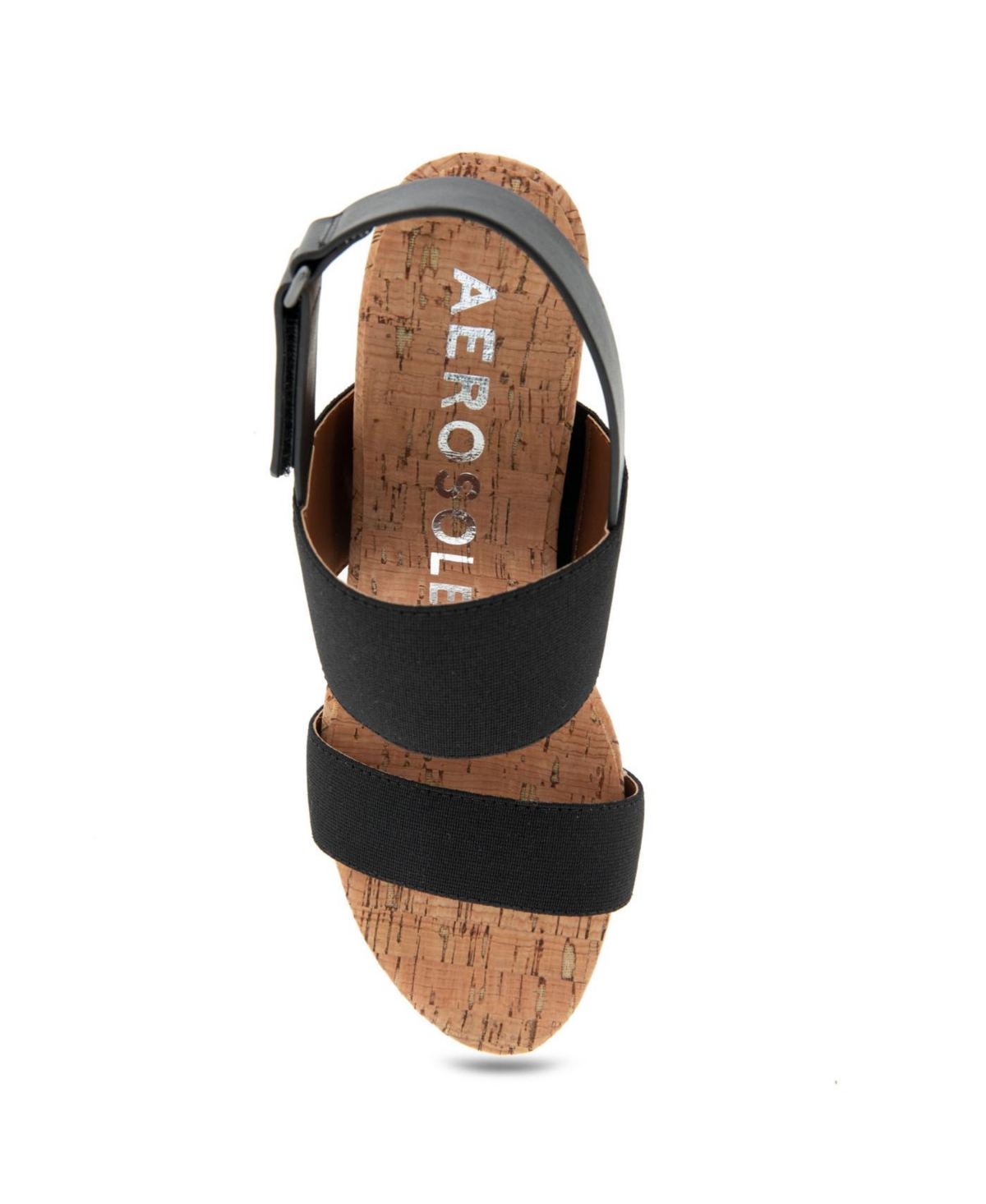 Shop Aerosoles Women's Phoenix Peep Toe Wedge Sandals In Black Elastic
