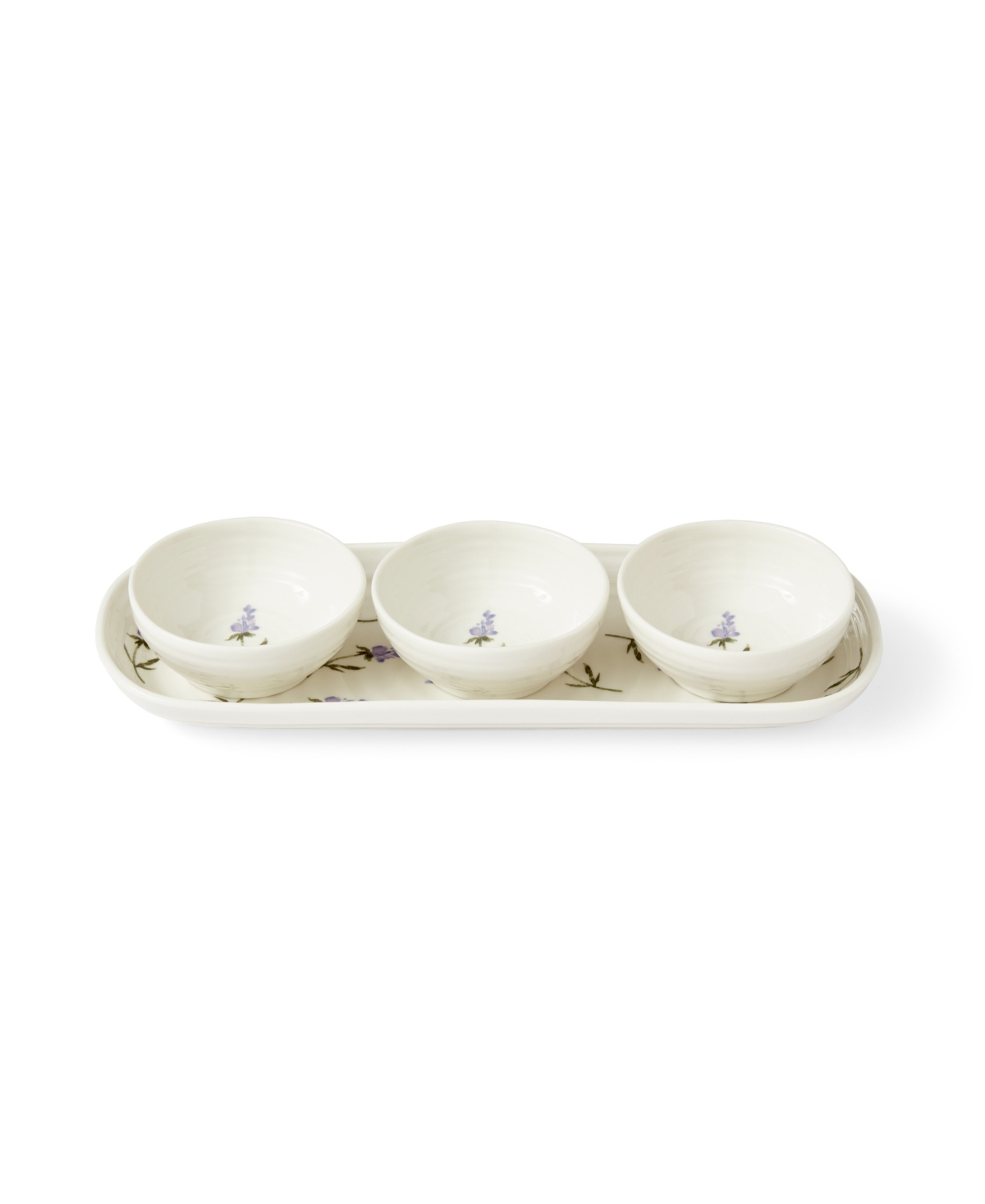 Portmeirion Sophie Conran Lavandula 4 Piece Bowl And Tray Set In White
