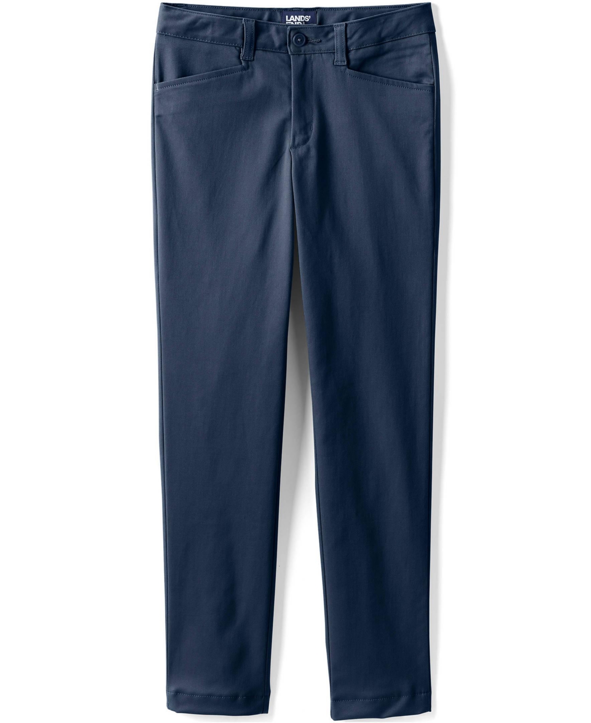 Lands' End Big Girls School Uniform Slim Fit Stretch Chino Pants