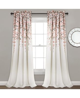 Weeping Flower Light Filtering Window Curtain Panels