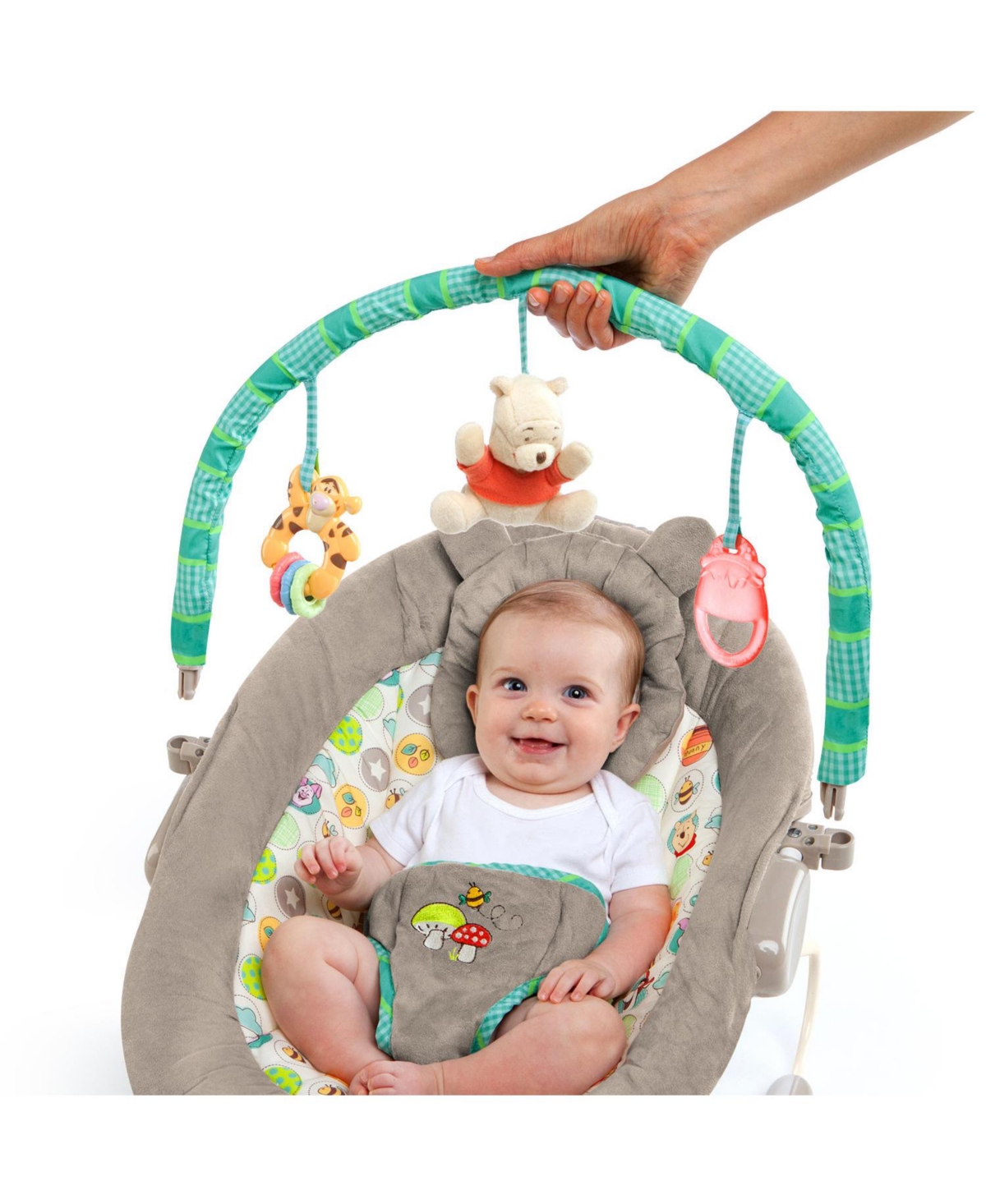 Shop Bright Starts Winnie The Pooh Dots Hunny Pots Bouncer In Multi