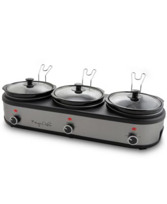 Triple 2.5 Quart Slow Cooker and Buffet Server