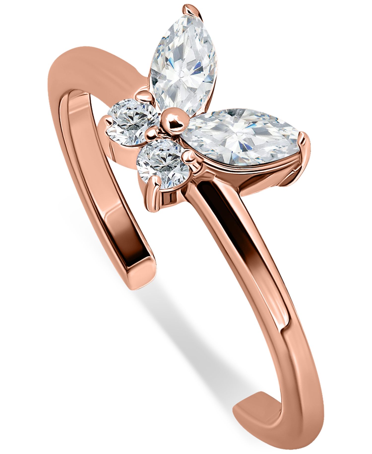 Cubic Zirconia Butterfly Toe Ring