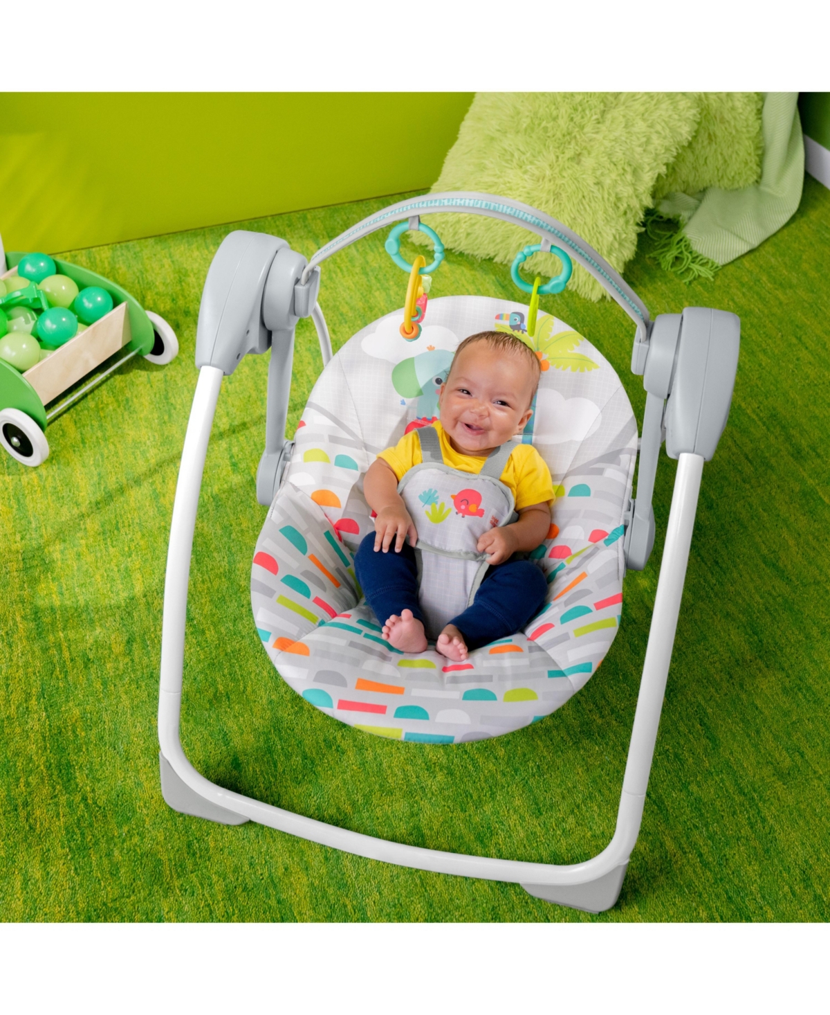 Bright Starts Playful Paradise Portable Swing In Multi