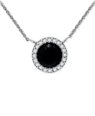 Amethyst/Gold & Cubic Zirconia Halo Pendant Necklace in 18k Gold-Plated Sterling Silver, 16" + 2" extender