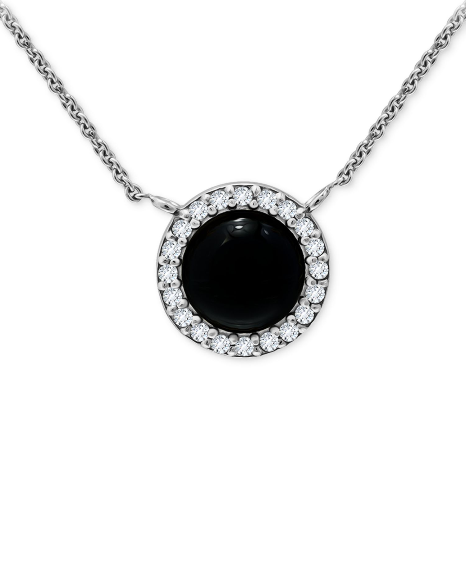 Amethyst/Gold & Cubic Zirconia Halo Pendant Necklace in 18k Gold-Plated Sterling Silver, 16" + 2" extender