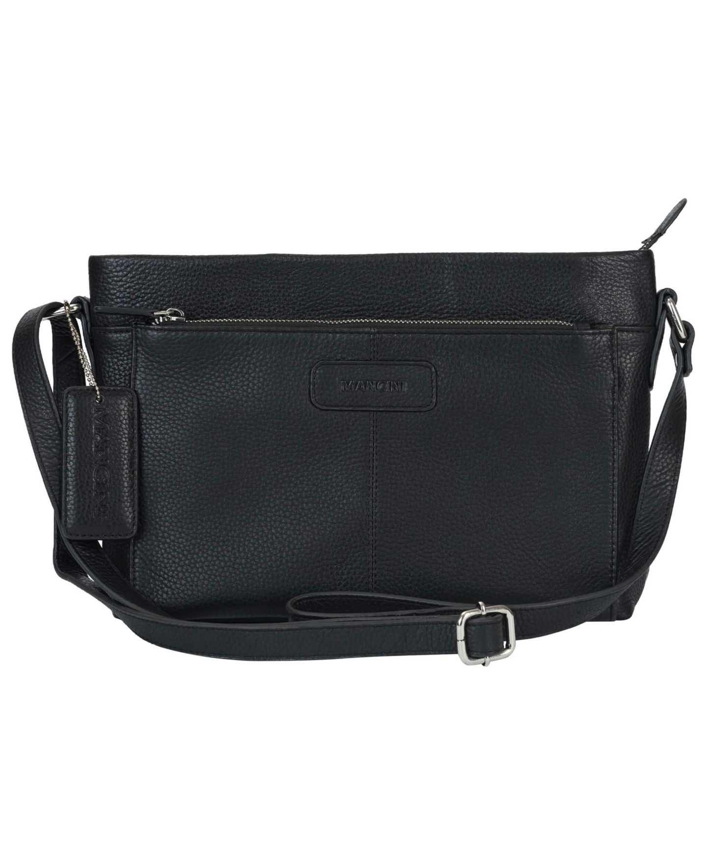 Женская сумка Mancini Pebble Loretta Leather Crossbody Handbag with Organizer, цвет: Чёрный — фото 1