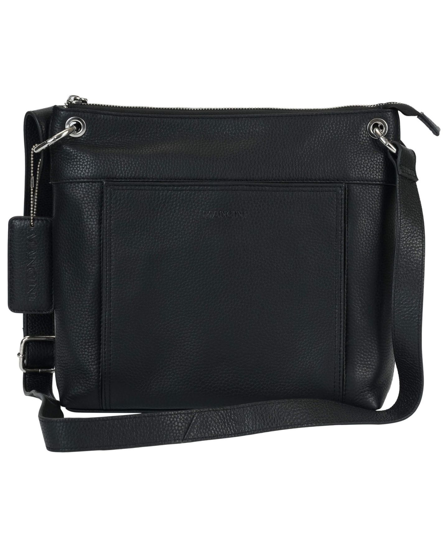 Женская сумка Mancini Pebble Trish Leather Crossbody Handbag with Organizer, цвет: Чёрный — фото 6