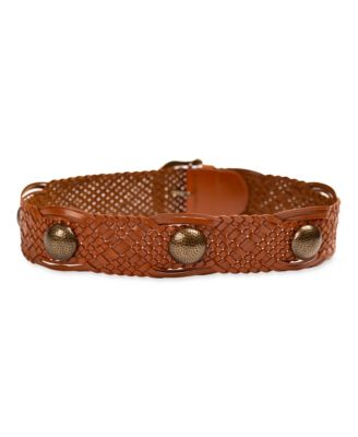 Women's Western Leather Braided Concho Belt