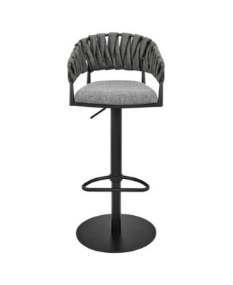32"-42" Blaise Adjustable Swivel Counter or Bar Stool in Metal with Fabric and Faux Leather