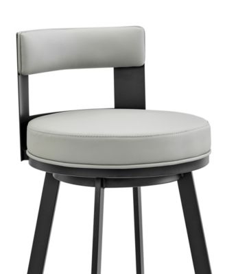 Flynn 26" Swivel Counter Stool in Metal with Light Faux Leather