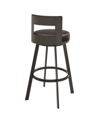 Flynn 26" Swivel Counter Stool in Metal with Faux Leather