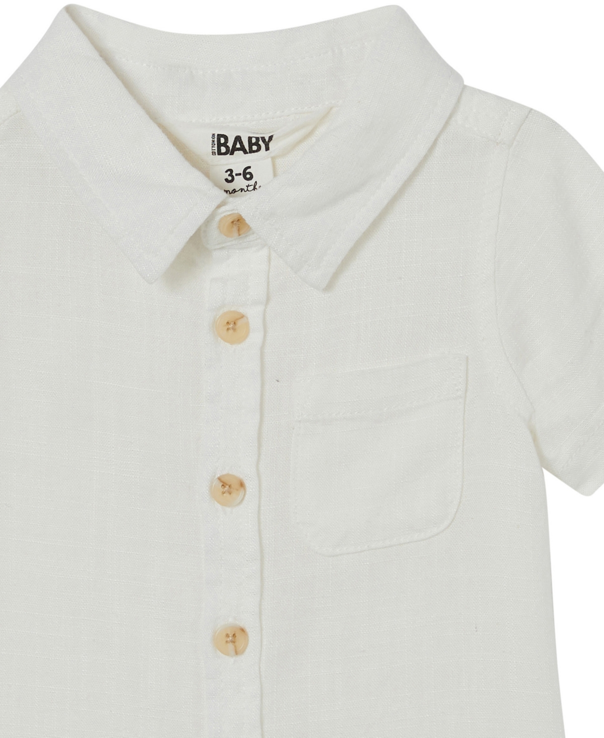 Cotton On Baby Boys Leonard Linen Button Down Shirt