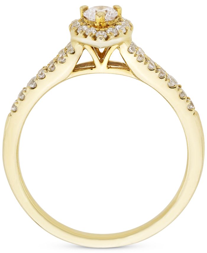 Macy's Diamond Halo Engagement Ring (1/2 ct. t.w.) in 14k Gold - Macy's