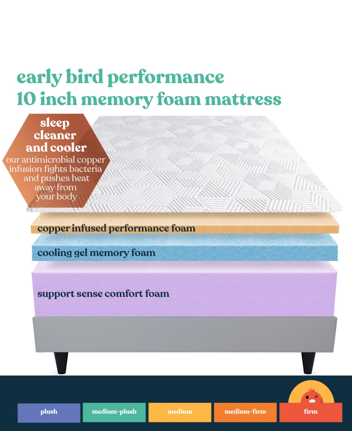 Corsicana Early Bird 10" Firm Mattress In No Color