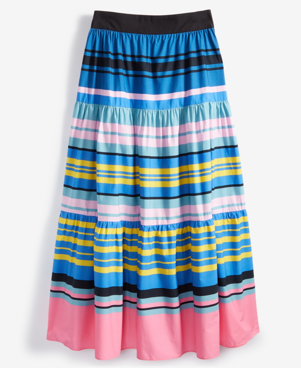 On 34th Women's Cotton Multi-Stripe Tiered Maxi Skirt, Created for Macy's