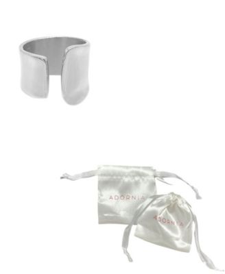 Silver-Plated Tall Open Band Ring