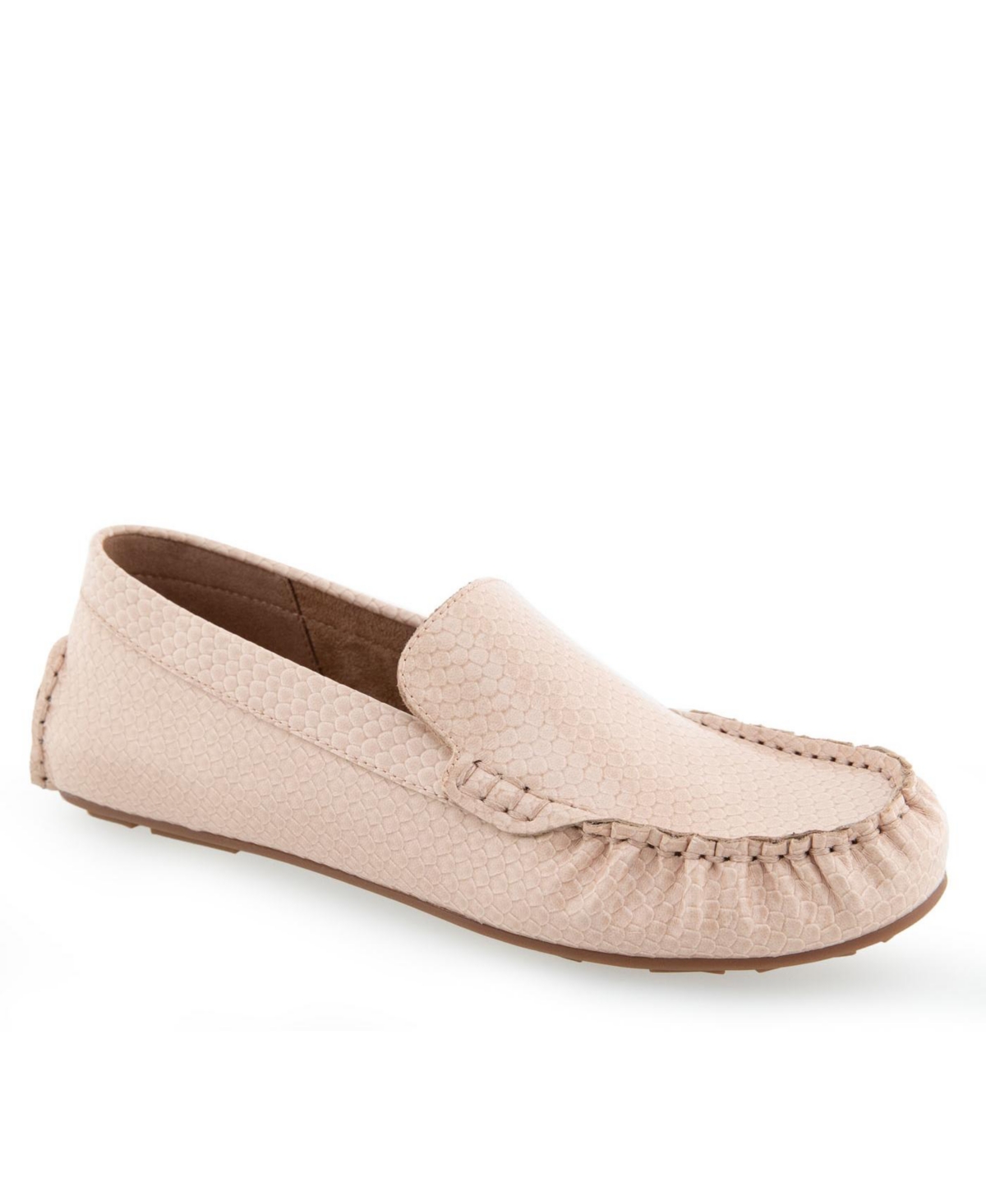 Shop Aerosoles Women's Coby Moccasins In Cipria Snake Patent Polyurethane