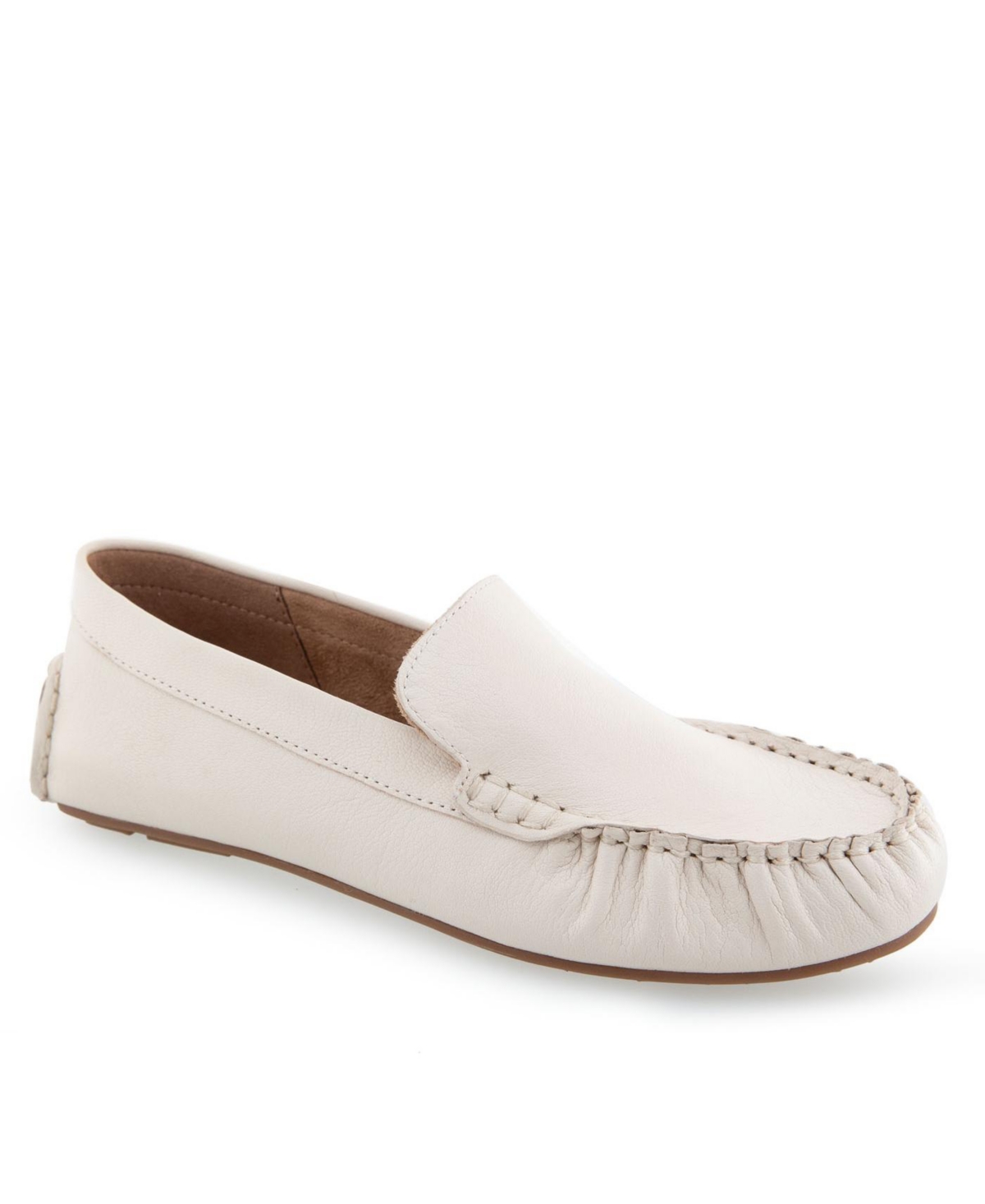 Shop Aerosoles Women's Coby Moccasins In Eggnog Leather