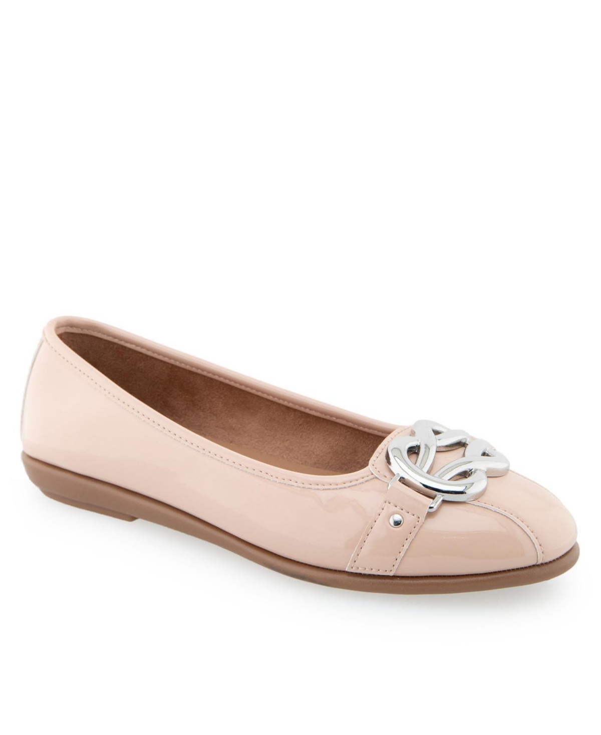 Aerosoles Women's Big Bet Ballet Flats In Cipria Patent Polyurethane