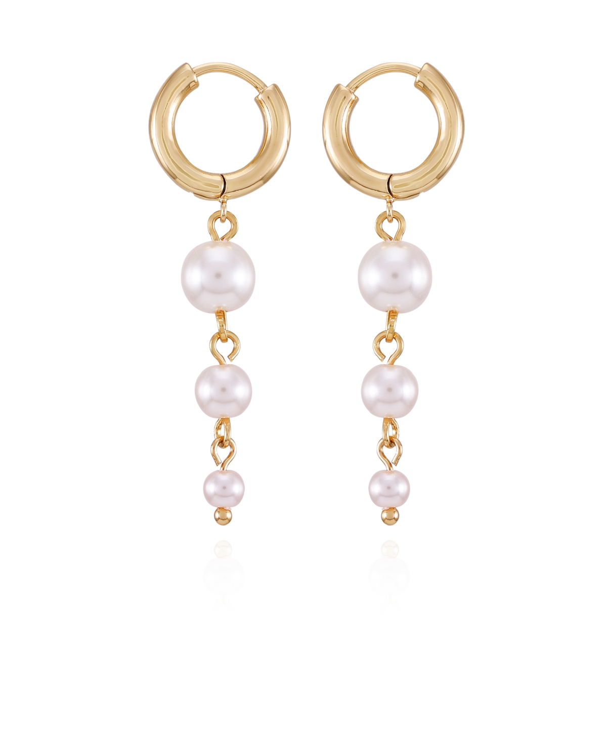 Shop T Tahari Gold-tone Imitation Pearl Drop Dangle Earrings