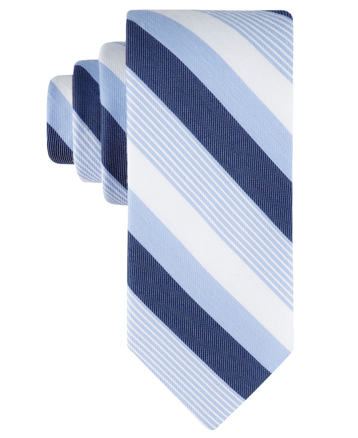 Tommy Hilfiger Men's Bianco Classic Stripe Tie In Blue