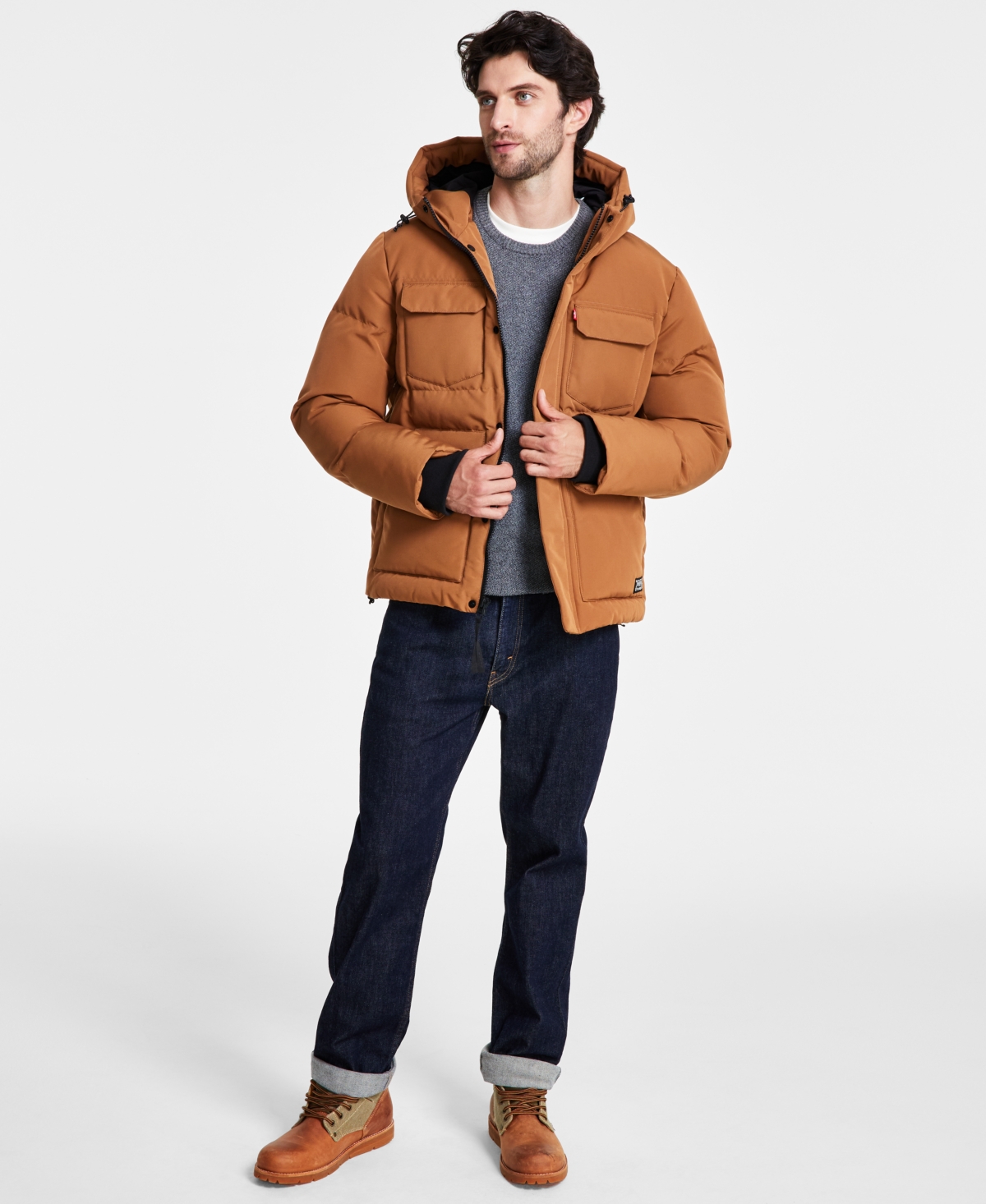Levi's Men's Quilted Hooded Puffer Jacket