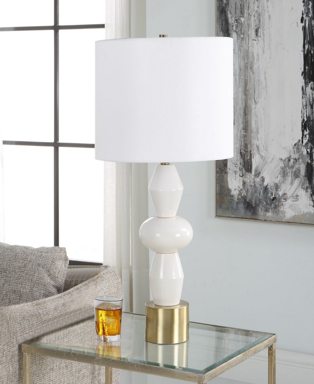 Uttermost 29.25" Architect Table Lamp In White