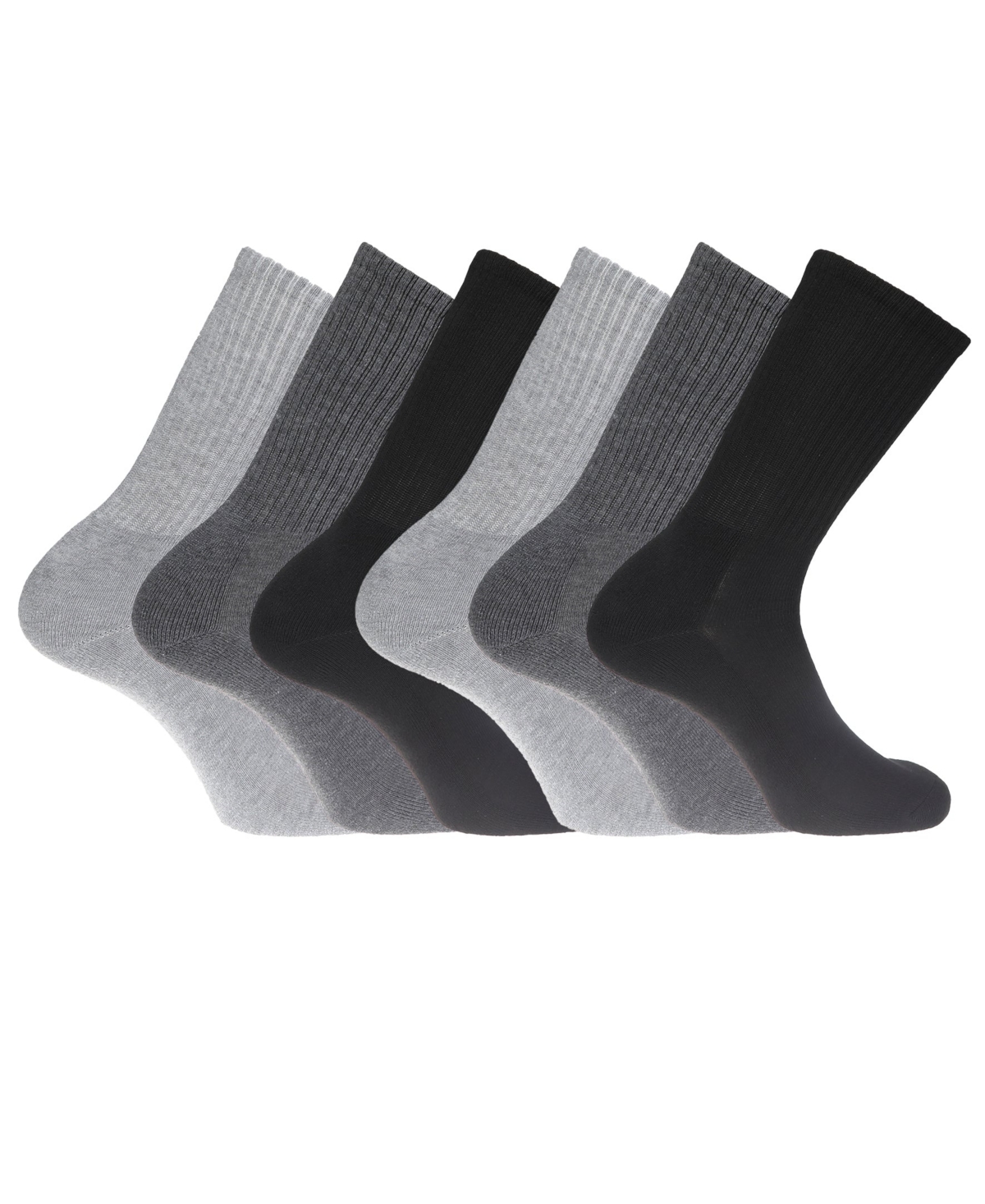 Men's Performance Socks - 3 and 6 -Pairs Athletic and Dress Crew Socks - Black 58 (6 pairs)