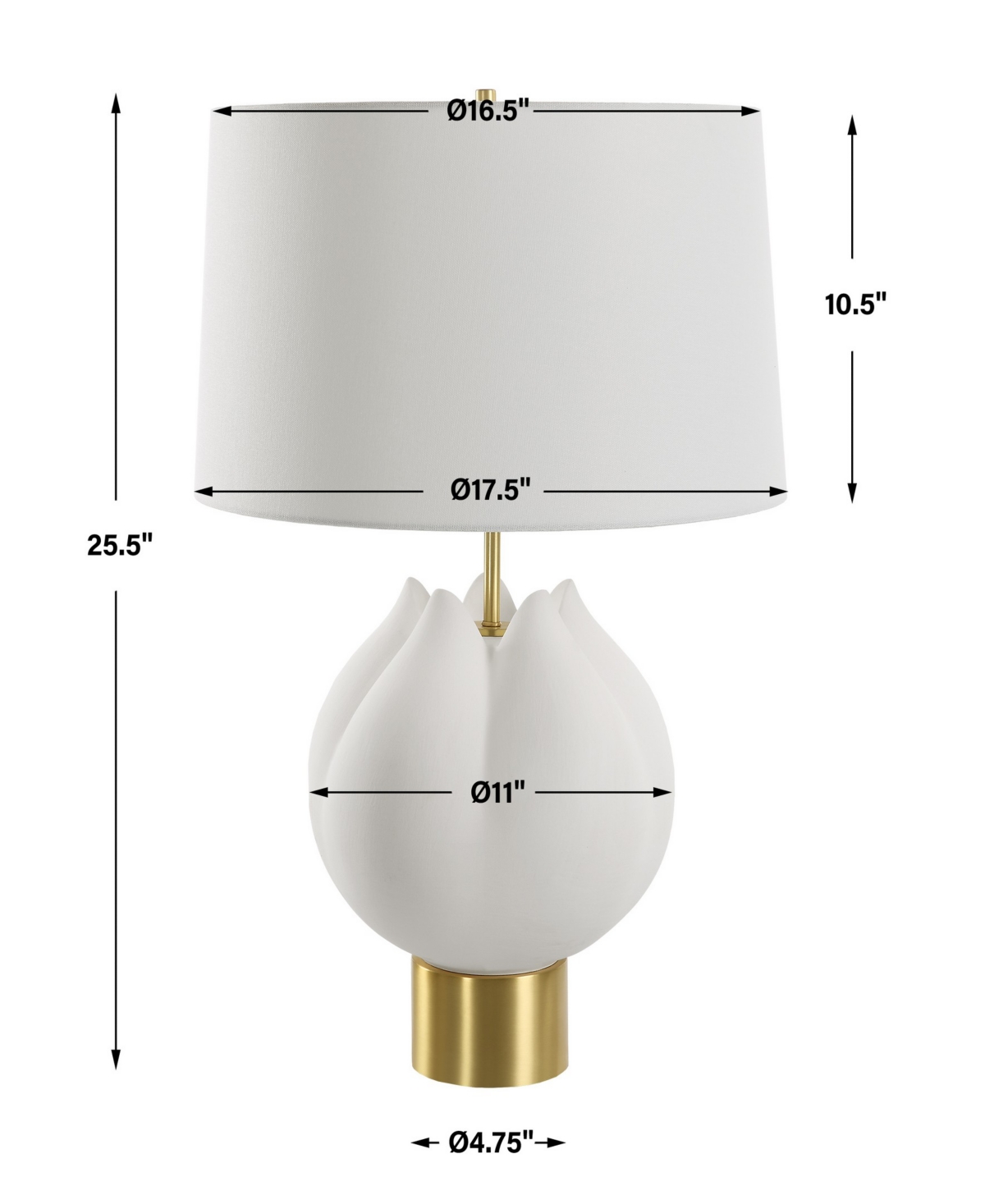 Uttermost 25.5" In Bloom Table Lamp In White