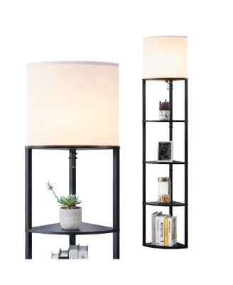 Alvis Edge - Corner Shelf Floor Lamp, LED Bulb Included